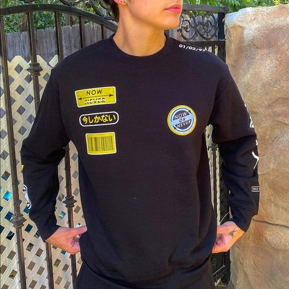 NWT Colby Brock Now Or Never Patch Crewneck - Picture 2 of 4